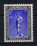 Luxembourg:  Mi.nr. 308, Yv 299a MH/*/Charn. 1937 Caritas = CariFas - Errors & Oddities