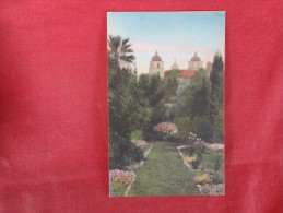 California > Santa Barbara  Mission Tower  Hand Colored 1935 Cancel  Stamp Fell Off  Ref 1270 - Santa Barbara