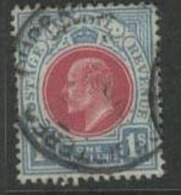 NATAL 1904 1/- Carmine & Pale Blue KE VII SG155 U DR51 - Natal (1857-1909)