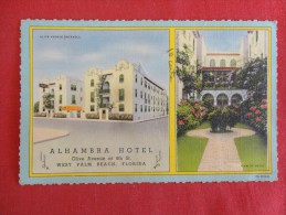 Florida > West Palm Beach  Alhambra Hotel Stain & Writing On Back Not Mailed   Ref 1272 - West Palm Beach