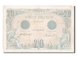 Billet, France, 20 Francs, 20 F 1905-1913 ''Bleu'', 1913, 1913-01-16, TTB+ - 20 F 1905-1913 ''Bleu''