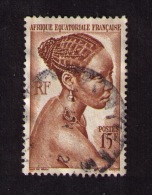 Timbre Oblitéré Afrique Équatoriale Française, Jeune Fille Bacongo, 1947 - Gebraucht