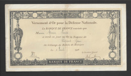 Versement D'Or Pour La Défense National  -  50 Francs OR  -  6/12/1916  -  Monsieur Ménard à  Varades  (44) - Andere & Zonder Classificatie
