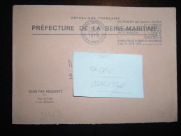 LETTRE OBL.MEC. 25-2-1975 ROUEN GARE (76 SEINE-MARITIME) + ARPHILA 75 + PREFECTURE - Civil Frank Covers