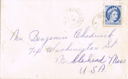 7858. Carta CUMBERLAND  BAY (V.B) Canada 1954 - Lettres & Documents