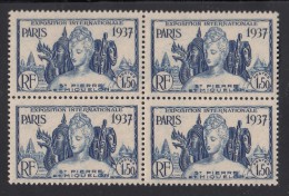 St Pierre Et Miquelon 1937 MNH Sc 170 1.50fr Paris International Exposition Block - Unused Stamps