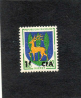 REUNION : Armoiries De Guéret (Timbre N°1351B De France) Surchargé "1f CFA" - Unused Stamps