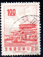 TAIWAN 1968 Chungshan Building, Yangmingshan  -$1 - Red   FU - Gebraucht