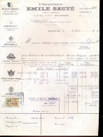 Factuur Facture Brief Lettre  - Vins Wijn Emile Sauté - Bruxelles 1955 - Alimentaire