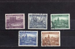 GERMANY GERMAN OCCUPATION OCCUPAZIONE TEDESCA BOHEMIA AND MORAVIA 1939 1940 LANDSCAPES BUILDINGS VIEWS COMPLETE SET USED - Gebraucht