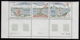 St Pierre Et Miquelon 1989 MNH Sc 519a Pair With Centre Label Heritage Of Ile Aux Marins - Bottom Selvedge - Neufs