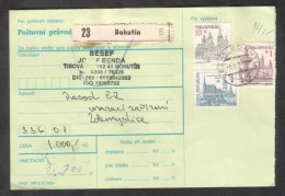 C01713 - Czech Rep. (1994) 262 41 Bohutin / 336 01 Blovice (postal Parcel Dispatch Note) - Covers & Documents