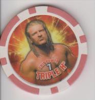 WWE 2008 Wrestling Game Collectible Red Chip By Topps Europe TRIPLE H - Habillement, Souvenirs & Autres
