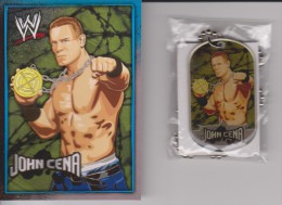 WWE Collectible Wrestling TAGS By Topps Europe 2008 JOHN CENA Still Sealed Rare Tag + Trading Card - Bekleidung, Souvenirs Und Sonstige