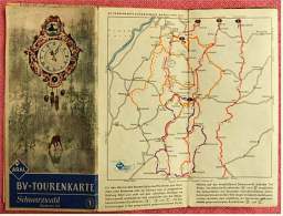 ARAL BV-Tourenkarte Schwarzwald - Nördlicher Teil -  Von Ca. 1955 - 1 : 125.000  -  Ca. Größe : 69 X 62,5 Cm - Maps Of The World