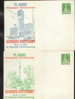 Deutschland/Berlin- Postal Stationery Private Postcards 2/set,1957- 75 Years Wurttembergischer Philatelic Club - 3/scan - Private Postcards - Mint