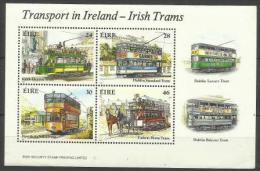 IRELAND - 1987 Irish Trams (Trolleys) Souvenir Sheet MNH **  SG MS562  Sc 684a - Blokken & Velletjes