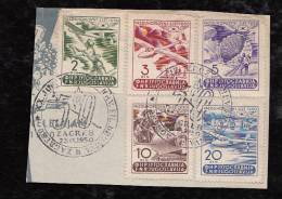 Yugoslavia 1950 AIRMAIL Set On Fragment With ZAGREBACKI Special Postmark - Lettres & Documents