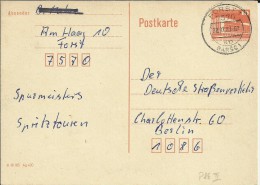 ALEMANIA DDR ENTERO POSTAL CIRCULADO MAT FORST - Postales - Usados