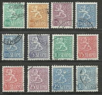 Finland ; Lion Type Stamps - Usati