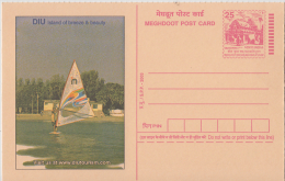 India 2003  DIU   Island Of Breeza And Beauty  Wind Surfing  Postal Stationery Post Card  # 82031  Inde Indien - Iles