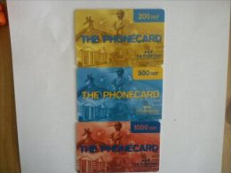 Set 3 Prepaidcards Intouch 200 BEF-500BEF-1000BEF Used - GSM-Kaarten, Herlaadbaar & Voorafbetaald