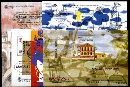 (065-70) Macau  1999  6  Overprint Sheets / Bf / Blocs / Surcharges / Below Face  ** / Mnh   Michel Ex BL 62-68 I - Sonstige & Ohne Zuordnung