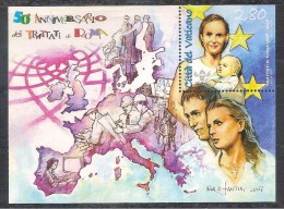 ** 2007 VATICANO 50° ANN. DEI TRATTATI DI ROMA FOGLIETTO NUOVO 1 SHEET MNH - Usados