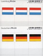 2x3 In Farbe Flaggen-Sticker Luxemburg+BRD 7€ Kennzeichnung Alben Karte Sammlung LINDNER 630+654 Flag Luxembourg Germany - Cartes De Classement
