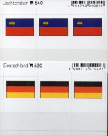 2x3 In Farbe Flaggen-Sticker Liechtenstein+BRD 7€ Kennzeichnung Alben Karten Sammlungen LINDNER 630+640 Flags FL Germany - Cartes De Classement