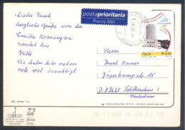 Italy 1984 Olympic Games Torino - Air Mail Postcard With Sestriere Olympic Stamp Sent To Germany - Hiver 2006: Torino