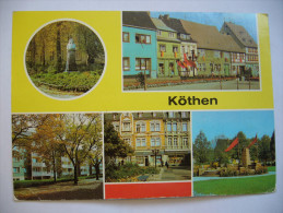 Germany: KÖTHEN - Holzmarkt, Bernhard-Kellerman-Straße, Unterer Boulevard, Karl-Marx-Allee Mit Denkmal - 1986 Used - Koethen (Anhalt)