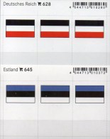 2x3 In Farbe Flaggen-Sticker Estland+3.Reich 7€ Kennzeichnung Alben Karten Sammlungen LINDNER 628+645 Flag Eesti Germany - Approval (stock) Cards