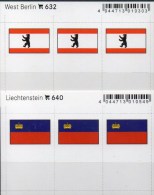 2x3 In Farbe Flaggen-Sticker Berlin+Liechtenstein 7€ Kennzeichnung Alben Karten Sammlungen LINDNER 632+640 FL Westberlin - Karteikarten