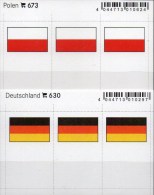 2x3 In Farbe Flaggen-Sticker Polen+BRD 7€ Kennzeichnung Von Alben Karten Sammlungen LINDNER 630+673 Flags Polska Germany - Approval (stock) Cards