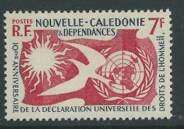 Nlle Calédonie N° 290  X  10ème Anniv.  De La Déclaration Universelle Des Droits De L'Homme  Trace De Charnière Sinon TB - Unused Stamps