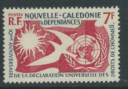 Nlle Calédonie N° 290  X  10ème Anniv.  De La Déclaration Universelle Des Droits De L'Homme  Trace De Charnière Sinon TB - Ungebraucht