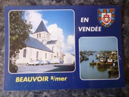 BEAUVOIR SUR MER  (85).L´EGLISE ET LE PORT DE L´EPOIDS . ANNEES 1980. - Beauvoir Sur Mer