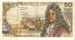 BILLETE DE FRANCIA DE 50 FRANCOS DEL 7-12-1967  (BANKNOTE) RARO - 50 F 1962-1976 ''Racine''