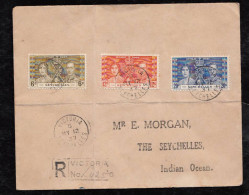 Seychellen Seychelles 1937 Registered Cover Local Used Royal Wedding - Seychelles (...-1976)