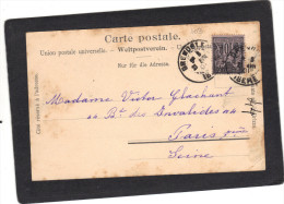 Yvert 103 Sage  Cachet  Grenoble Isère 1901 Sur Carte Postale Mer De Glace Chamonix - 1898-1900 Sage (Tipo III)