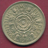 F3406 / -  1 Florin - 2 Shillings - 1964 - Great Britain Grande-Bretagne Grossbritannien - Coins Munzen Monnaies Monete - J. 1 Florin / 2 Schillings