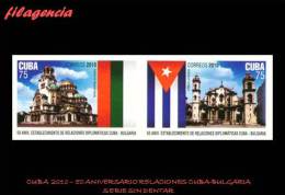 PIEZAS. CUBA MINT. 2010-45 50 ANIVERSARIO DE LAS RELACIONES DIPLOMÁTICAS CUBA-BULGARIA. SERIE SIN DENTAR - Geschnittene, Druckproben Und Abarten