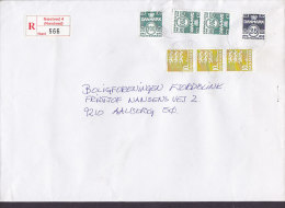 Denmark Registered Einschreiben NÆSTVED 4. Label 2002 Cover Brief To AALBORG 10 Kr Lion Arms Löwe Wappen - Storia Postale