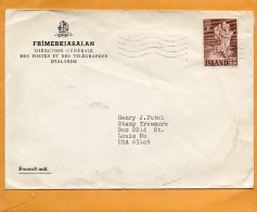 Iceland Old Cover Mailed To USA - Lettres & Documents