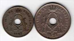 Belgique : 10 Centimes 1927 & 25 Centimes 1923 : Albert I : Français - Non Classés