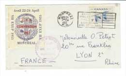 Canada // Lettre Pour La France Avec Vignette De L'exposition Du 22 Au 24 Avril 1955 à Montreal - Covers & Documents