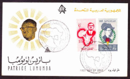 Egypt UAR - FDC - 1962 - Patrice Lumumba - Premier Of The Congo - Brieven En Documenten