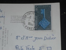 LETTRE ANDORRE ANDORRA AVEC YT 188 - CLE EUROPA -CACHET ROND MANUEL SAN JULIA DE LORIA - EGLISE ROMANIQUE - - Briefe U. Dokumente