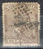 Sello 25 Cts Alegoria España 1873, Num 135 º - Usati